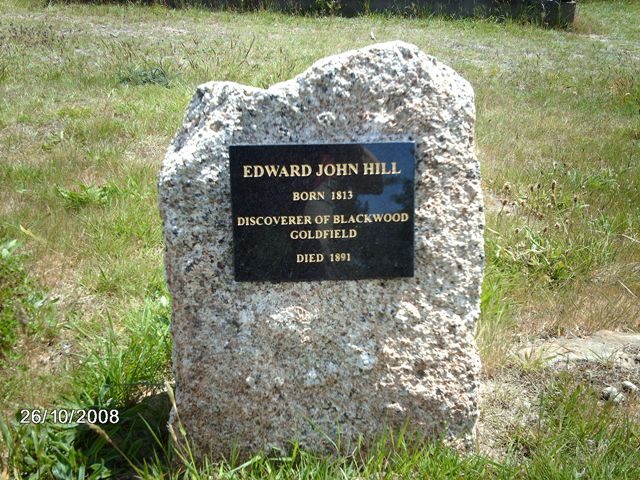 Edward John Hill memorial stone in Blackwood Cemetery