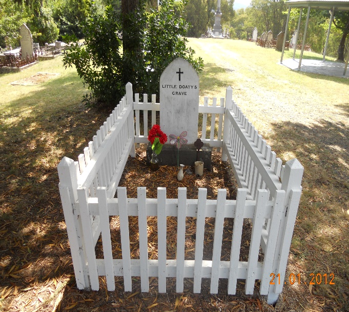 Little Doaty's grave after repairing and re-painting, 2012