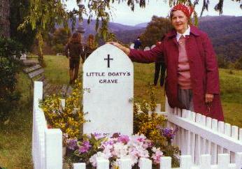 Mrs. Kane at Little Doaty's grave, November 1978